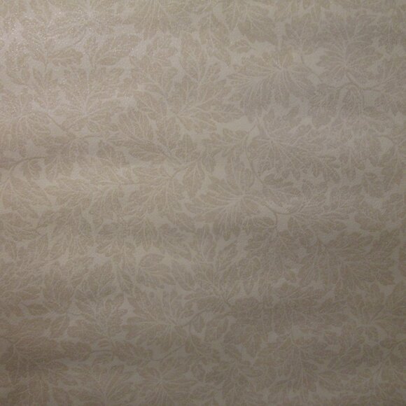 Vintage 1990s Beige Leaf Motif Wallpaper - Picture 8 of 10